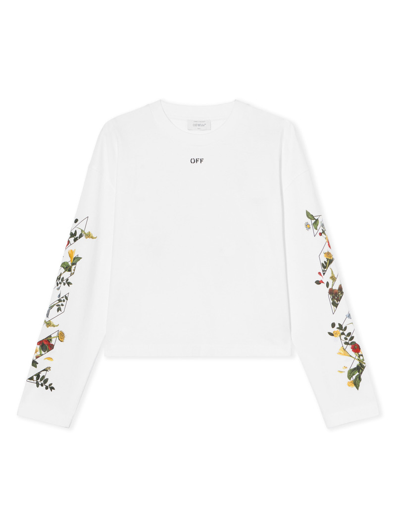 Embroidered Flowers Arrow Long Sleeve T-Shirt 1