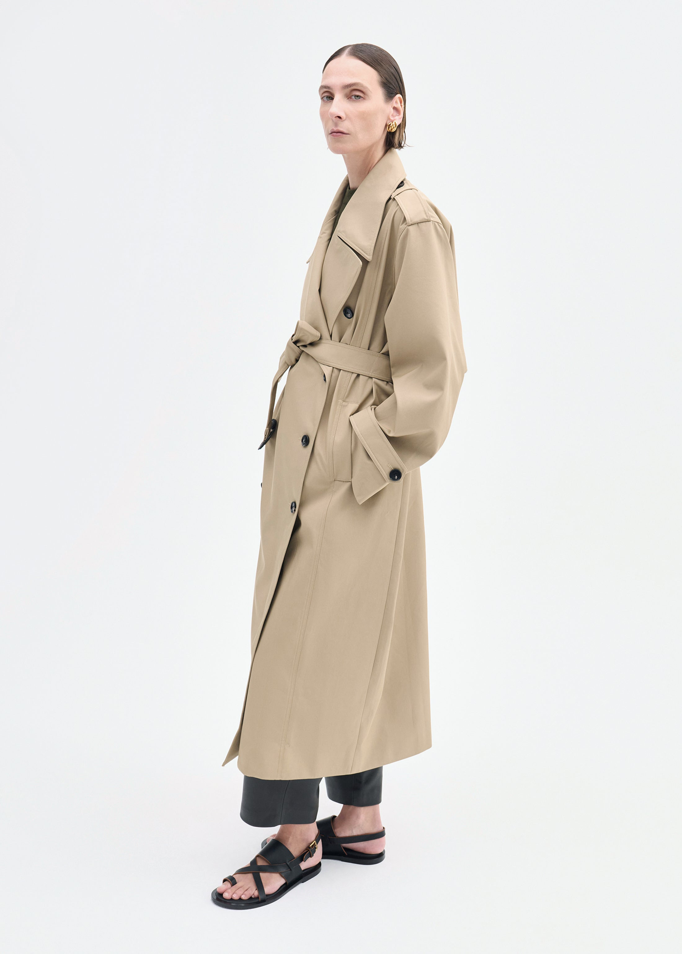 Oversized Trench in Cotton Twill - 5