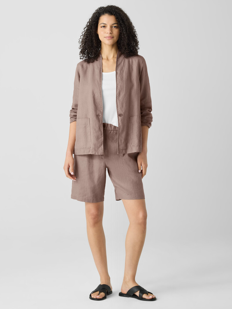 Organic Linen High Collar Jacket 3