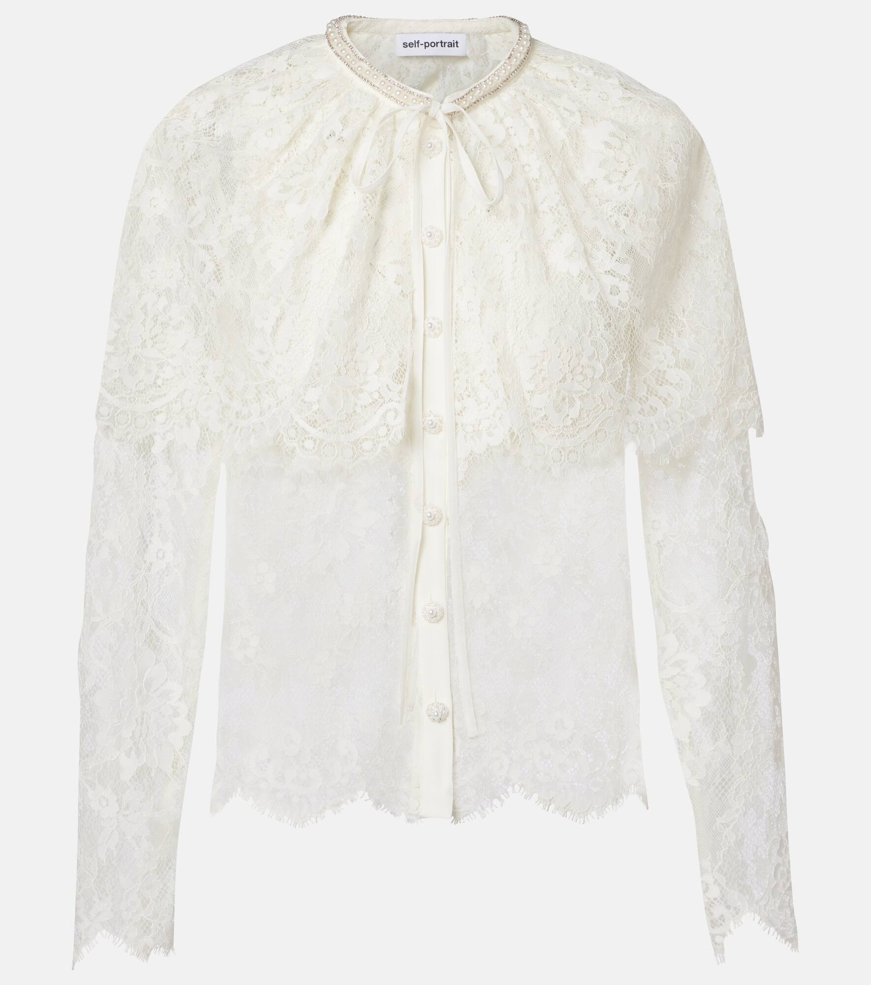 Caped lace cardigan - 1