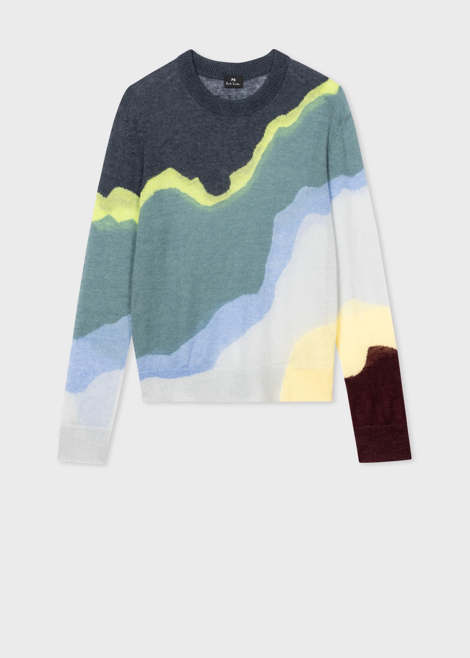 Blue 'Torn Stripe' Mohair-Blend Sweater - 1
