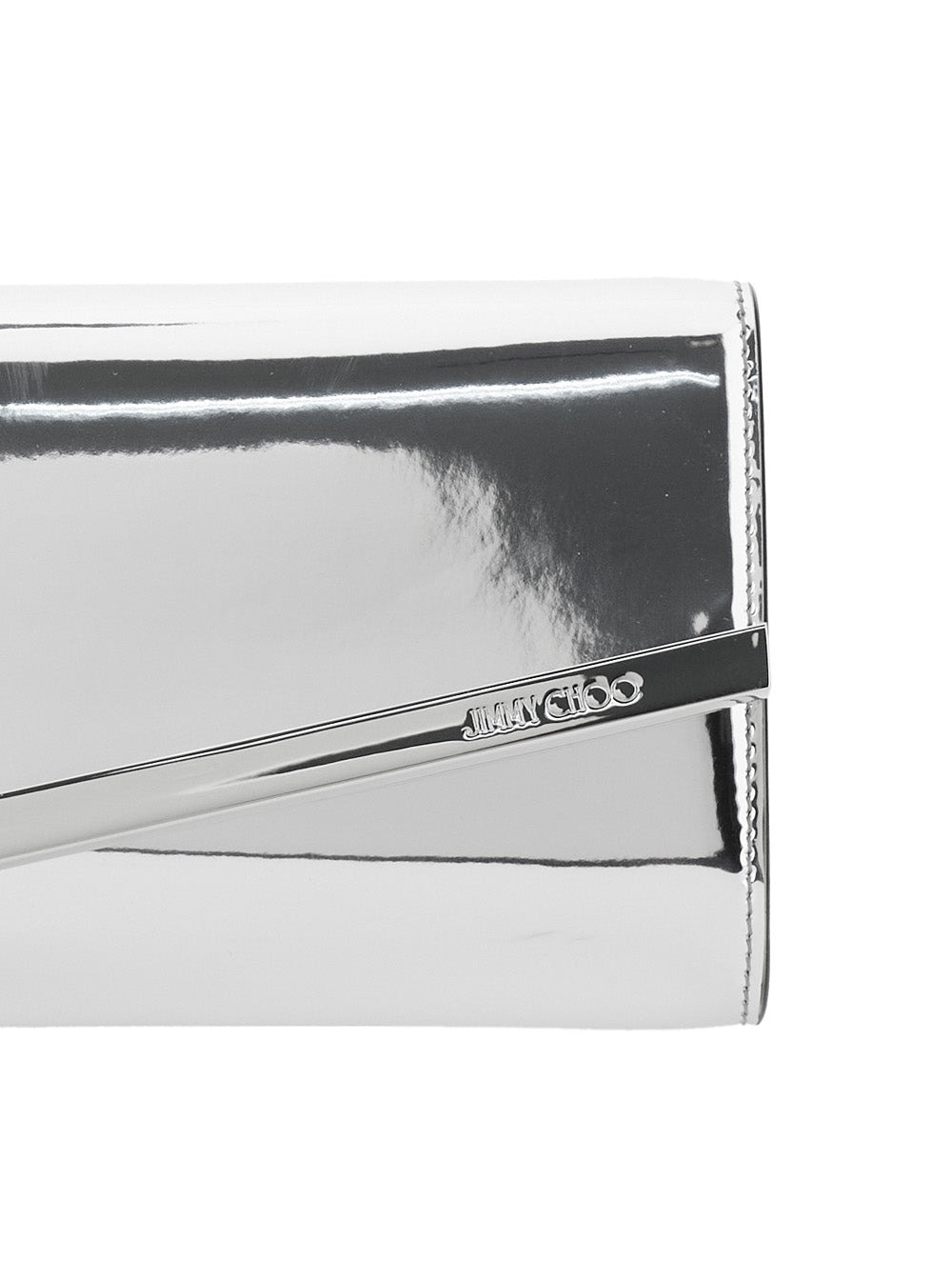 Jimmy Choo Women 'Emmie' Metallic Envelope Clutch With Logo Lettering On The Front And Chain-Link Sh - 5