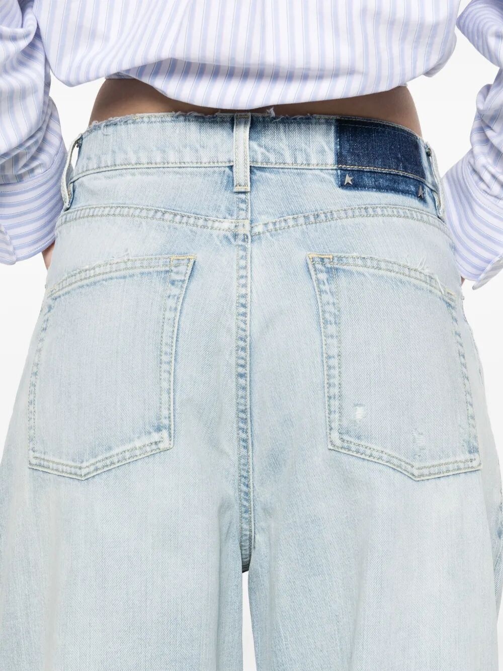 Golden Goose Women Journey W`S Melody Boyfriend Pant Destoyed Bleached Denim - 7