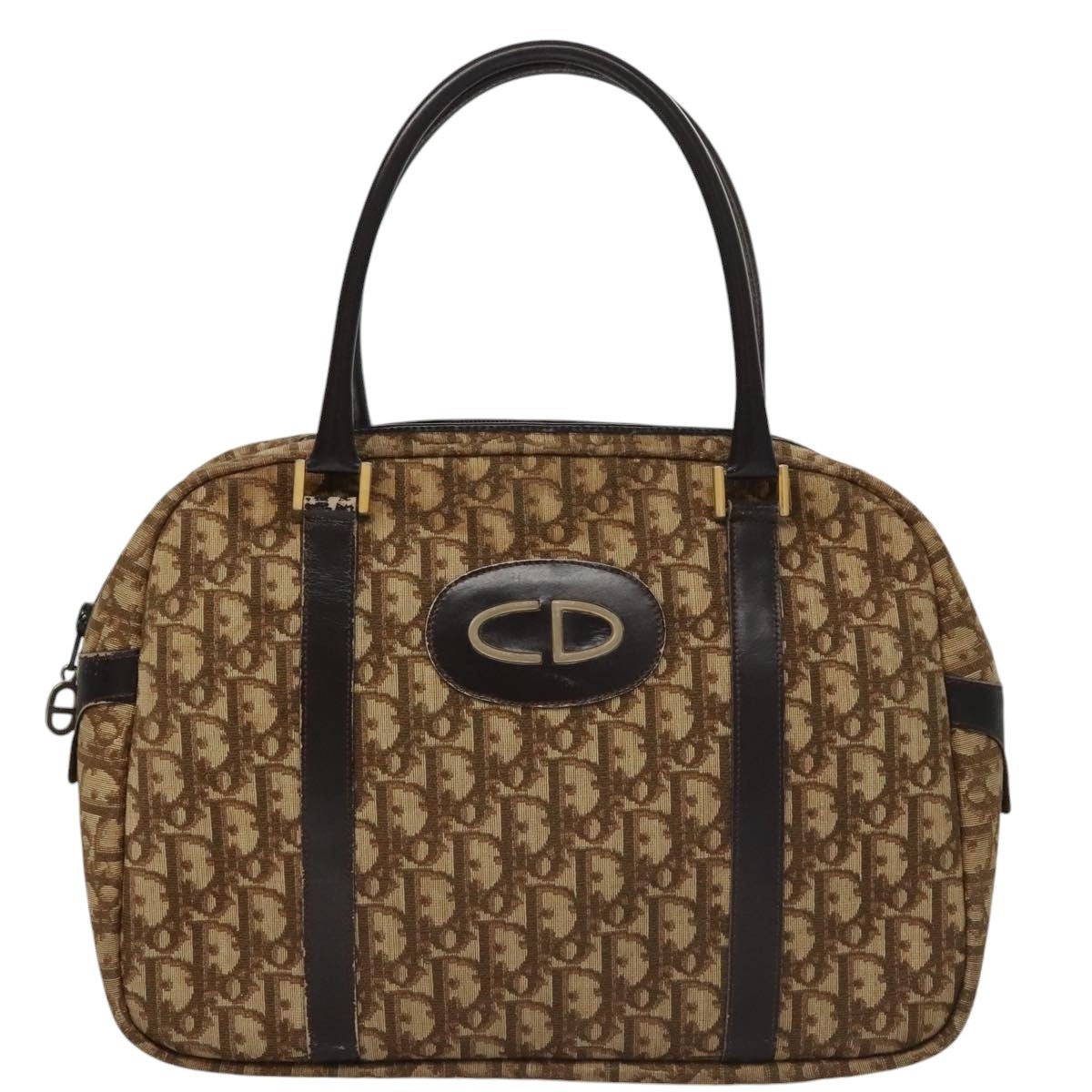 DIOR Trotter Canvas Hand Bag Brown - 13