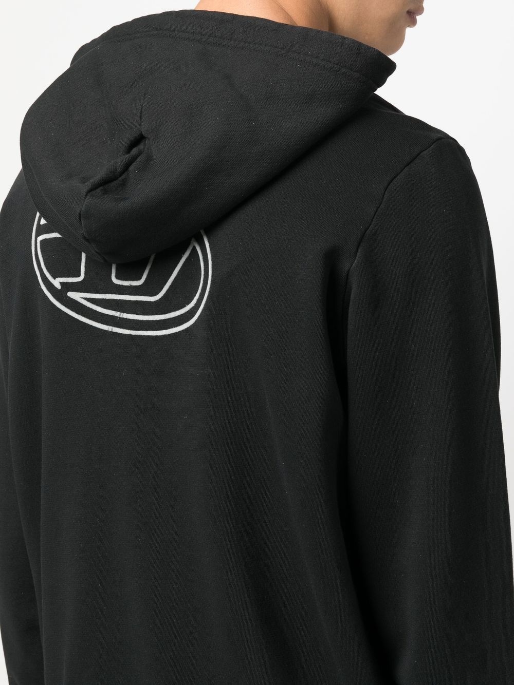 embroidered-logo zip-up hoodie - 5