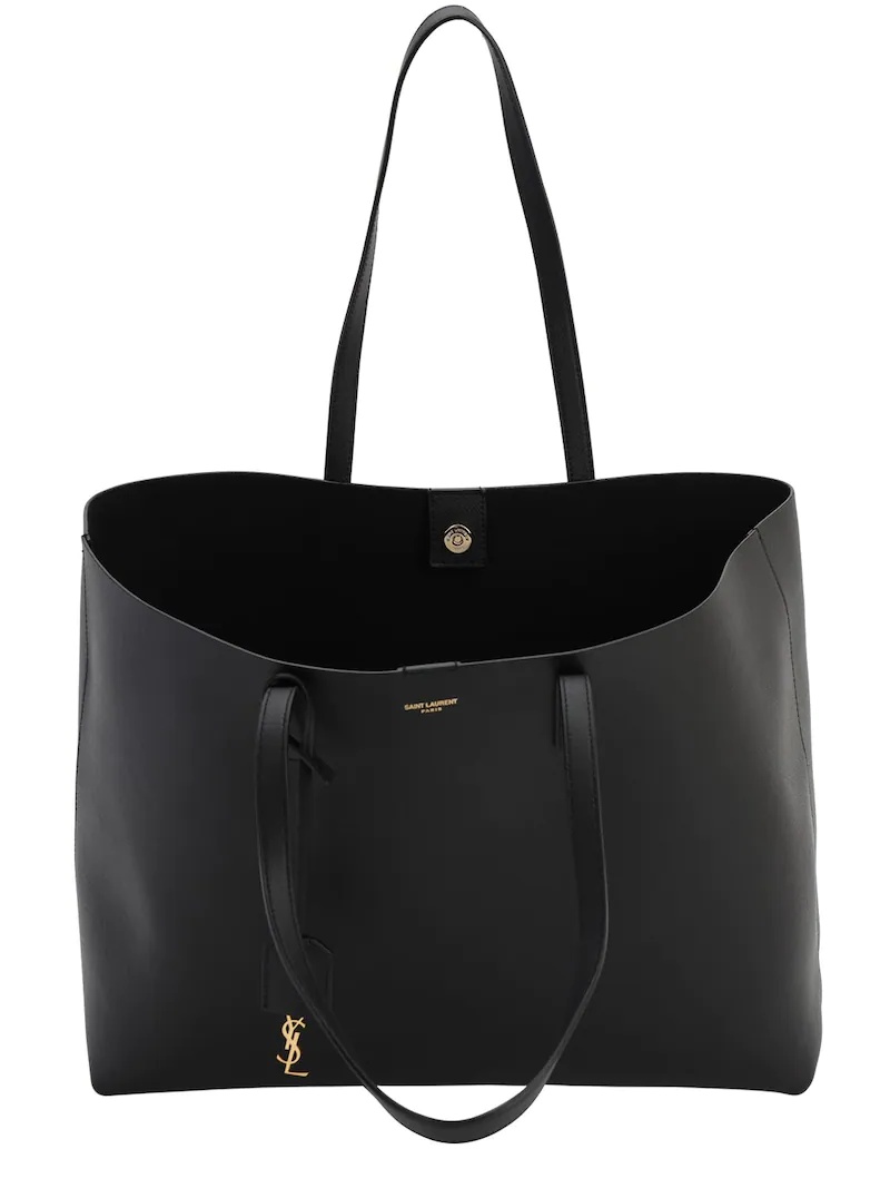 SAINT LAURENT SMOOTH LEATHER TOTE BAG - 8
