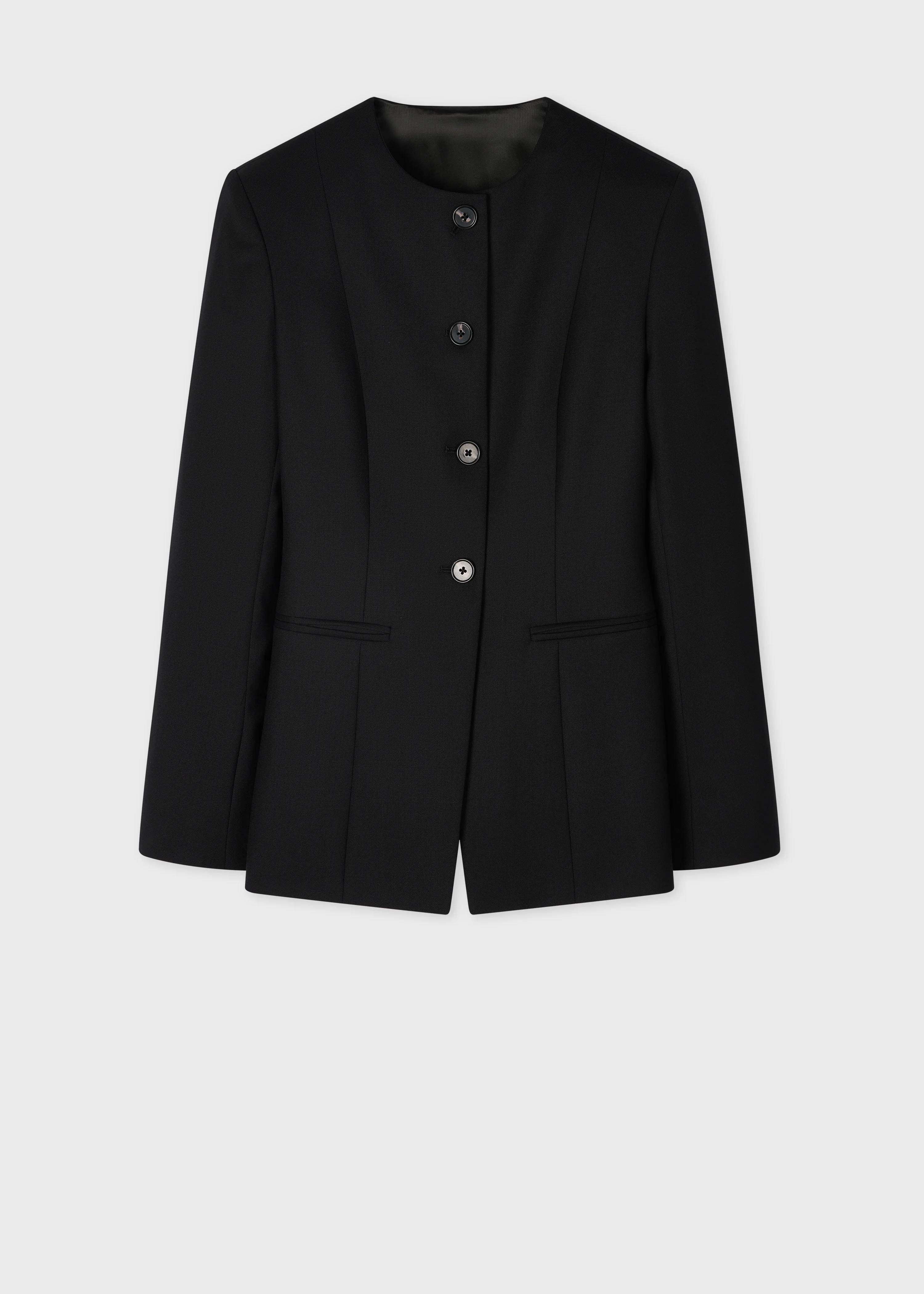 Women's A Suit To Travel In - Black Collarless Jacket - 1