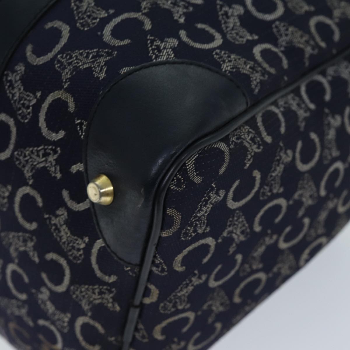 CELINE C Macadam Canvas Hand Bag Navy - 9