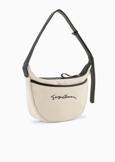 GIORGIO ARMANI Small canvas and leather shoulder bag outlook