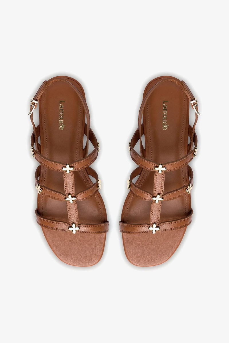 Harmony Flatform Sandal In Caramel Leather 3