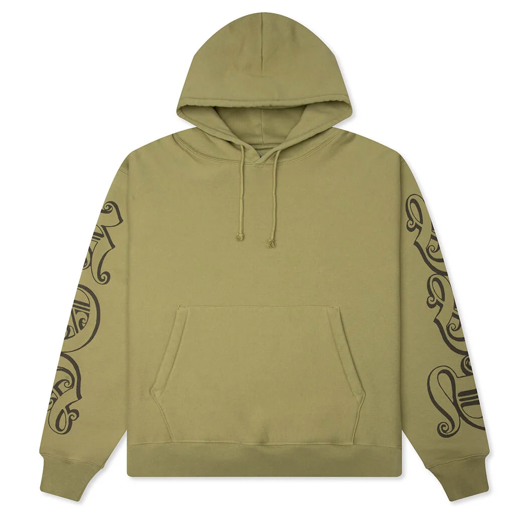MOTIF PRINT HOODIE - MOSS - 1