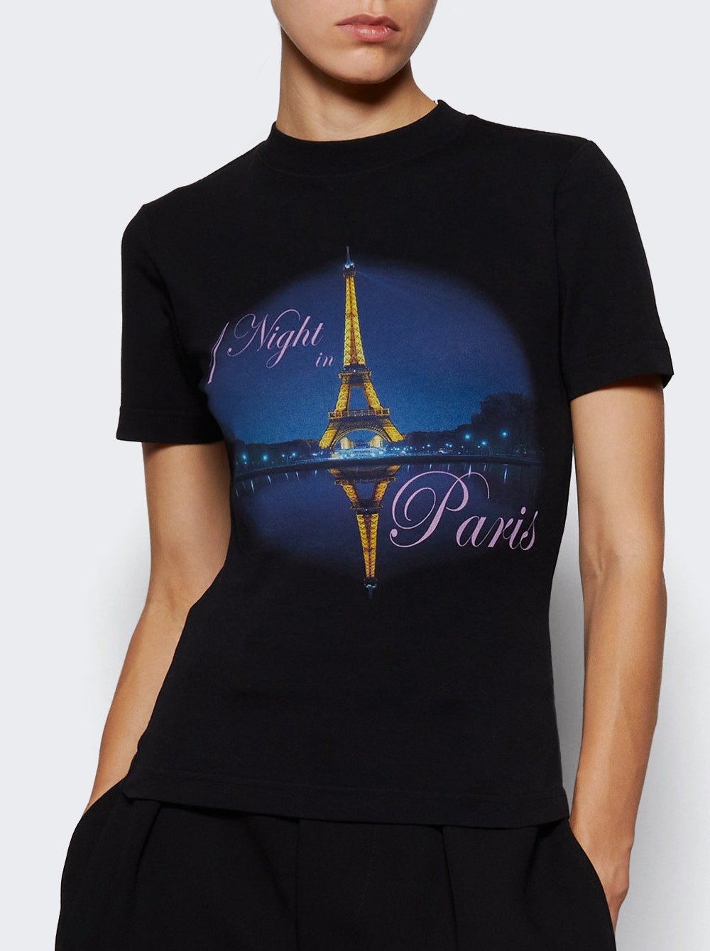 Night In Paris Fitted T-shirt Washed Black - 2