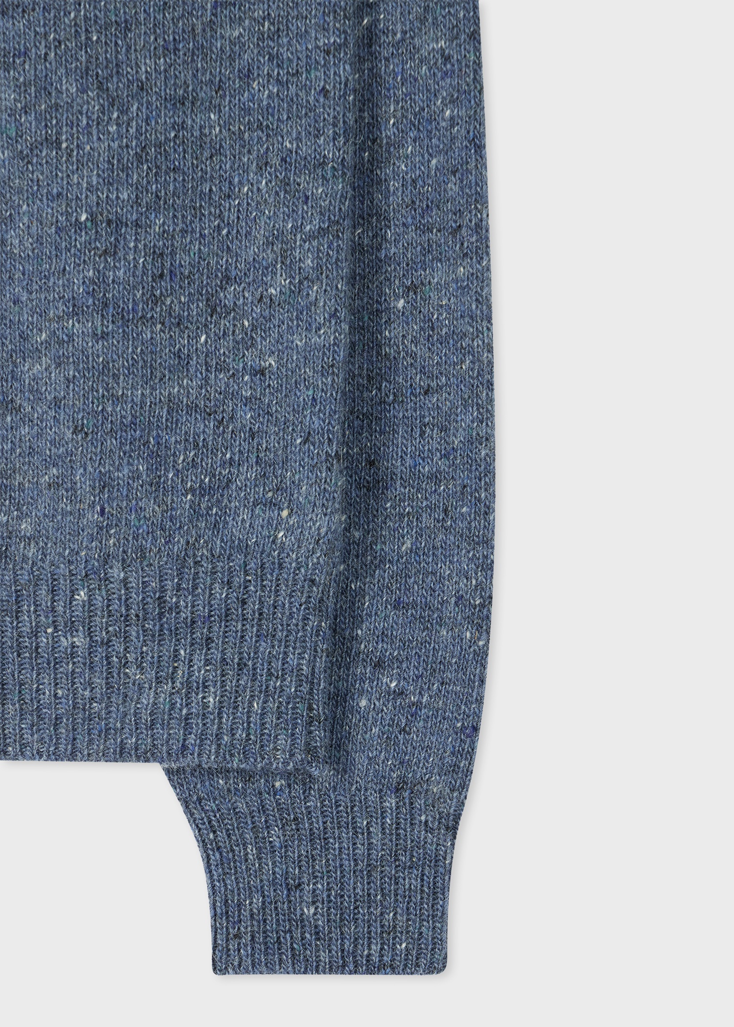 Blue Wool-Mohair Donegal Sweater - 2