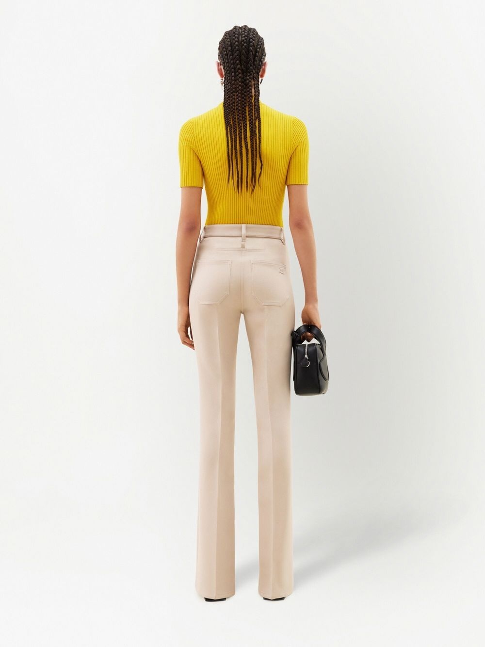 ribbed-knit logo top - 4