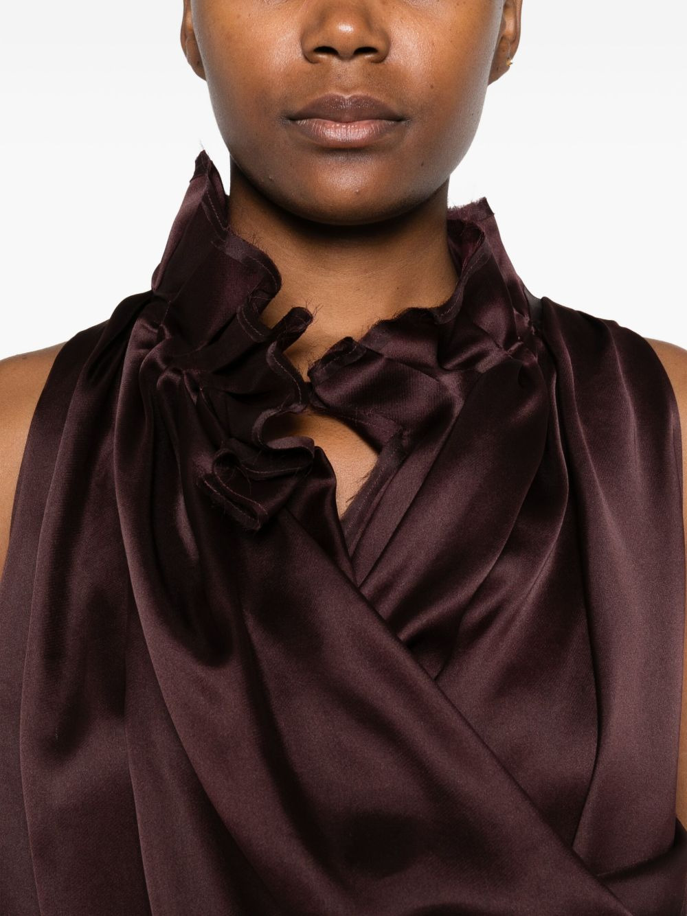 draped-details cowl-neck maxi dress - 5
