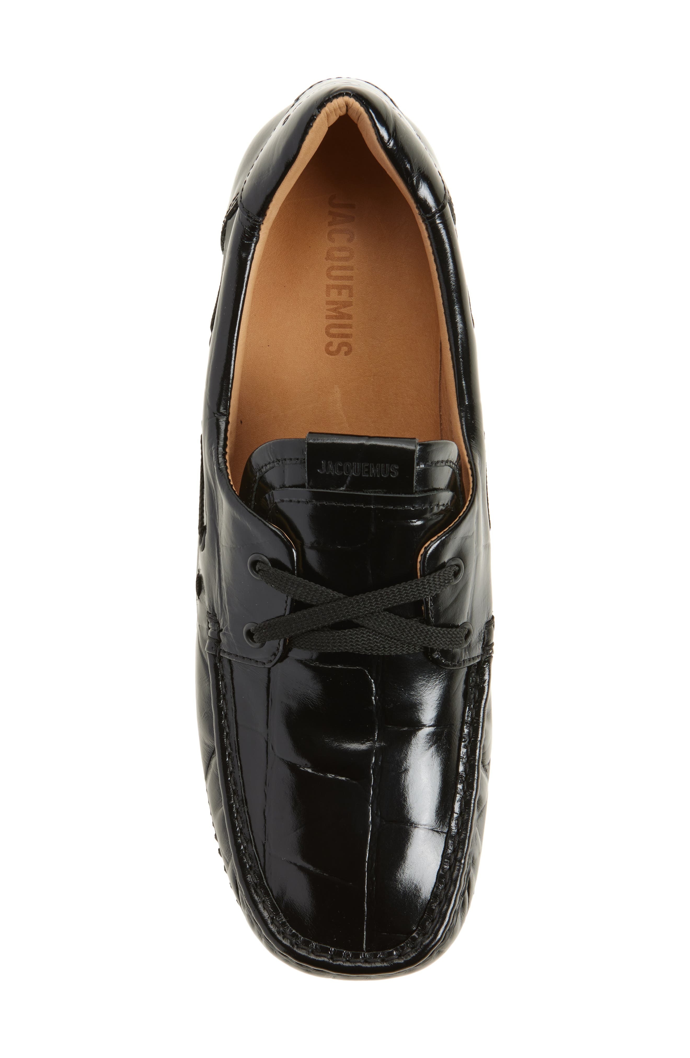 Jacquemus The Batto Boat Shoe in Black 990 at Nordstrom - 5