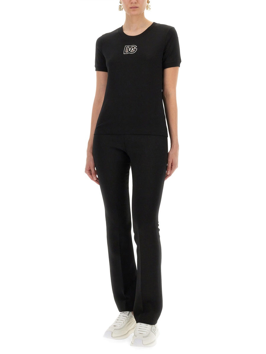 Jersey T-Shirt With Dg Logo Embroidery - 2
