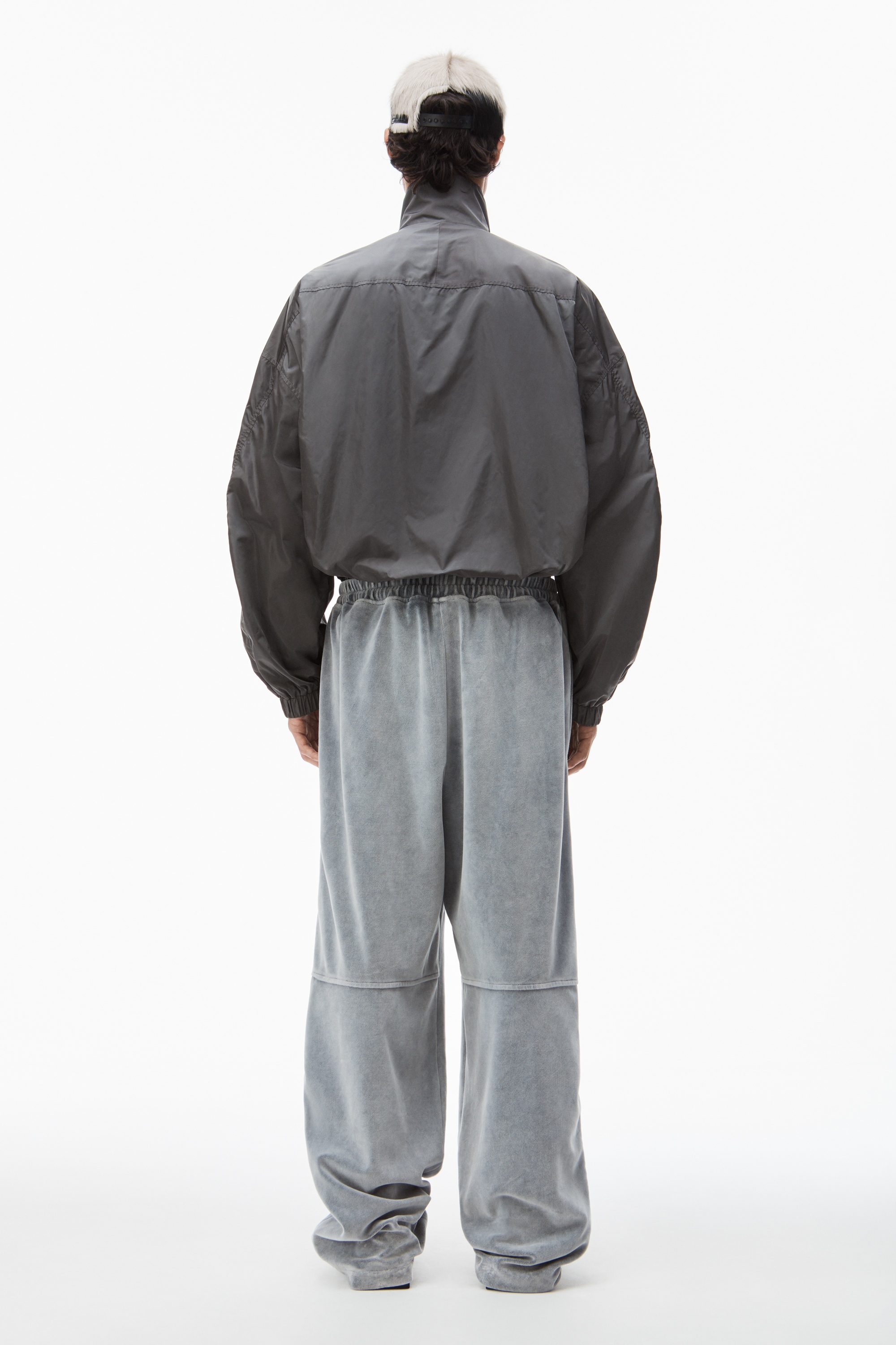 logo track pant in velour - 4