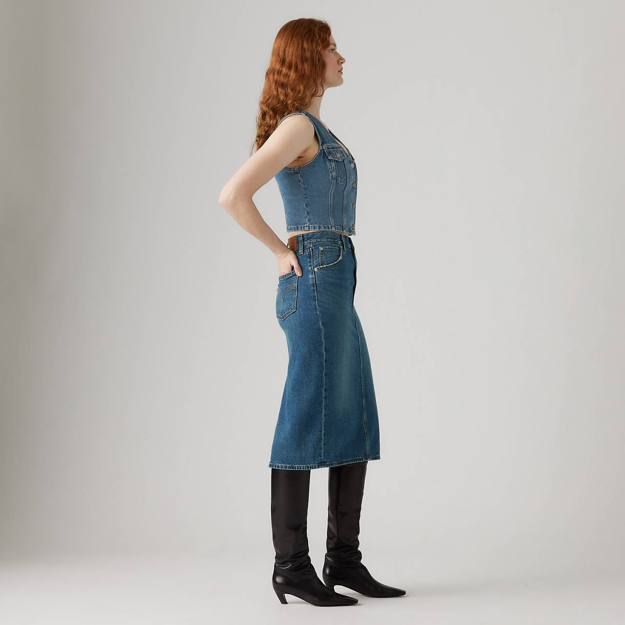 HIGH RISE BACK SLIT SKIRT - 6