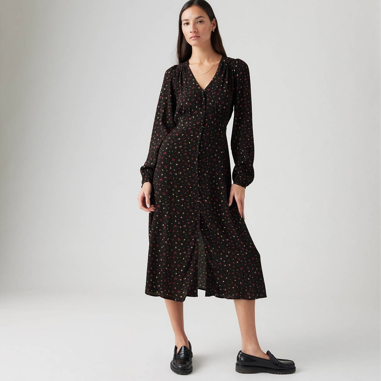 SARINA LONG SLEEVE MIDI DRESS - 3