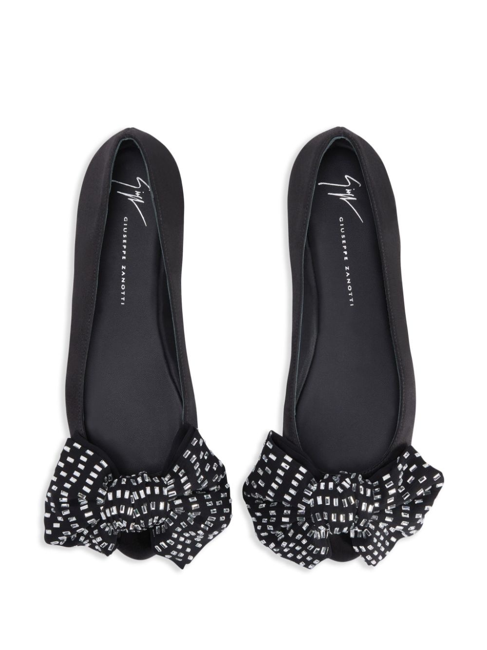 Alexandrine crystal-embellished bow ballet pumps - 4