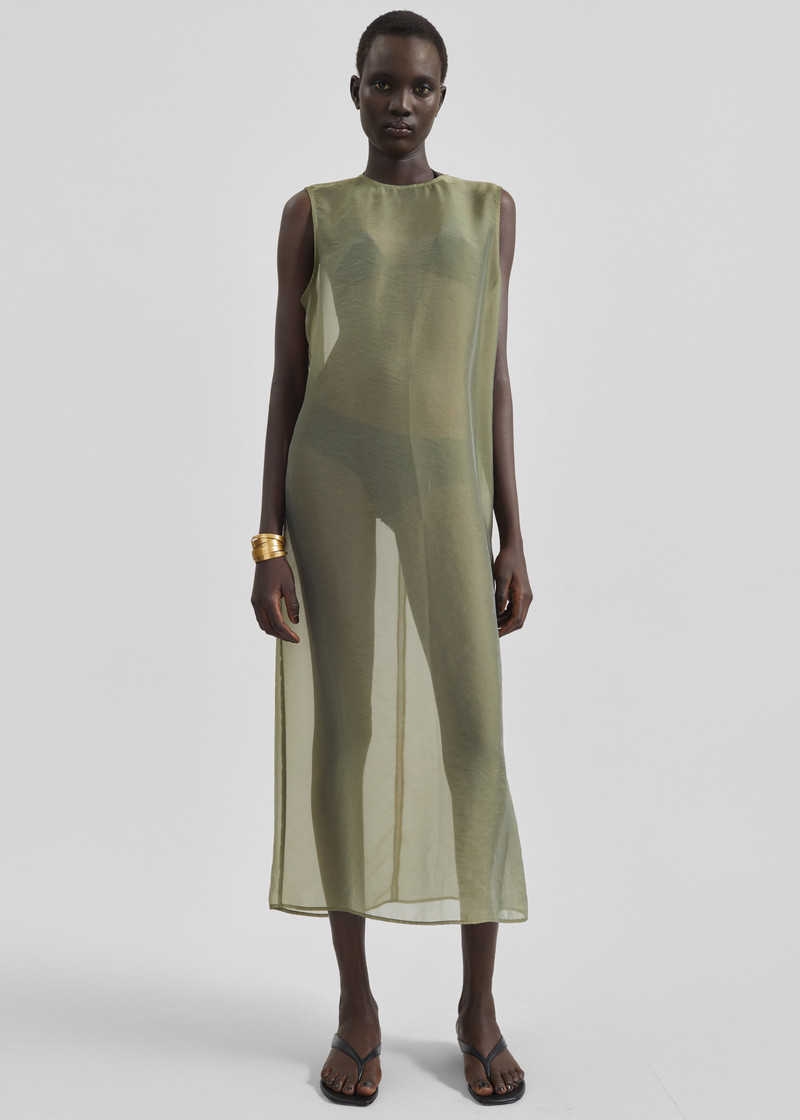 Corindi Sheer Organza Dress - Olive 5