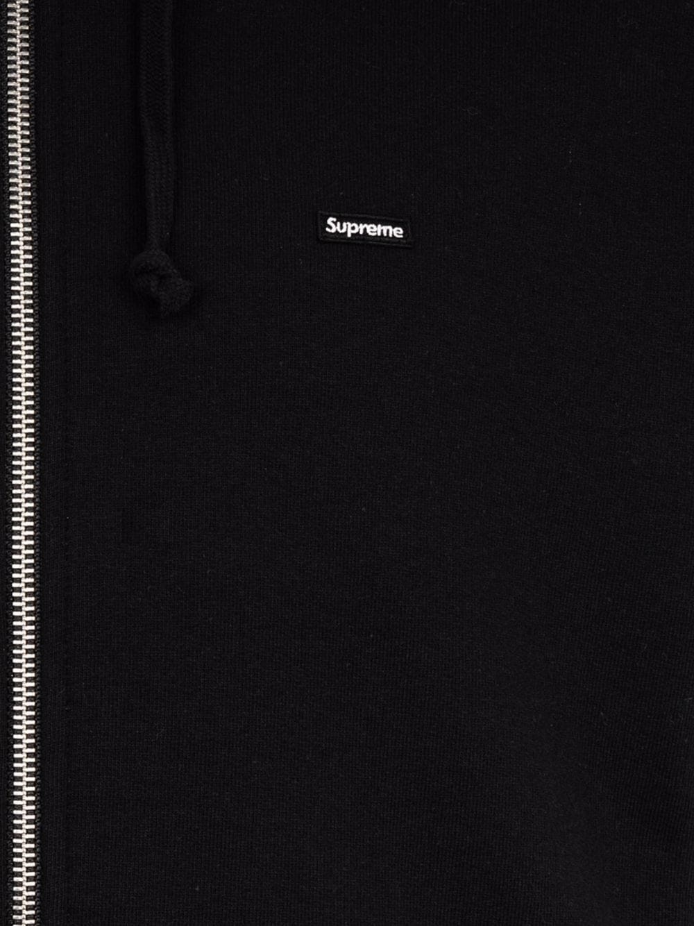 small box-logo zip-up hoodie - 3