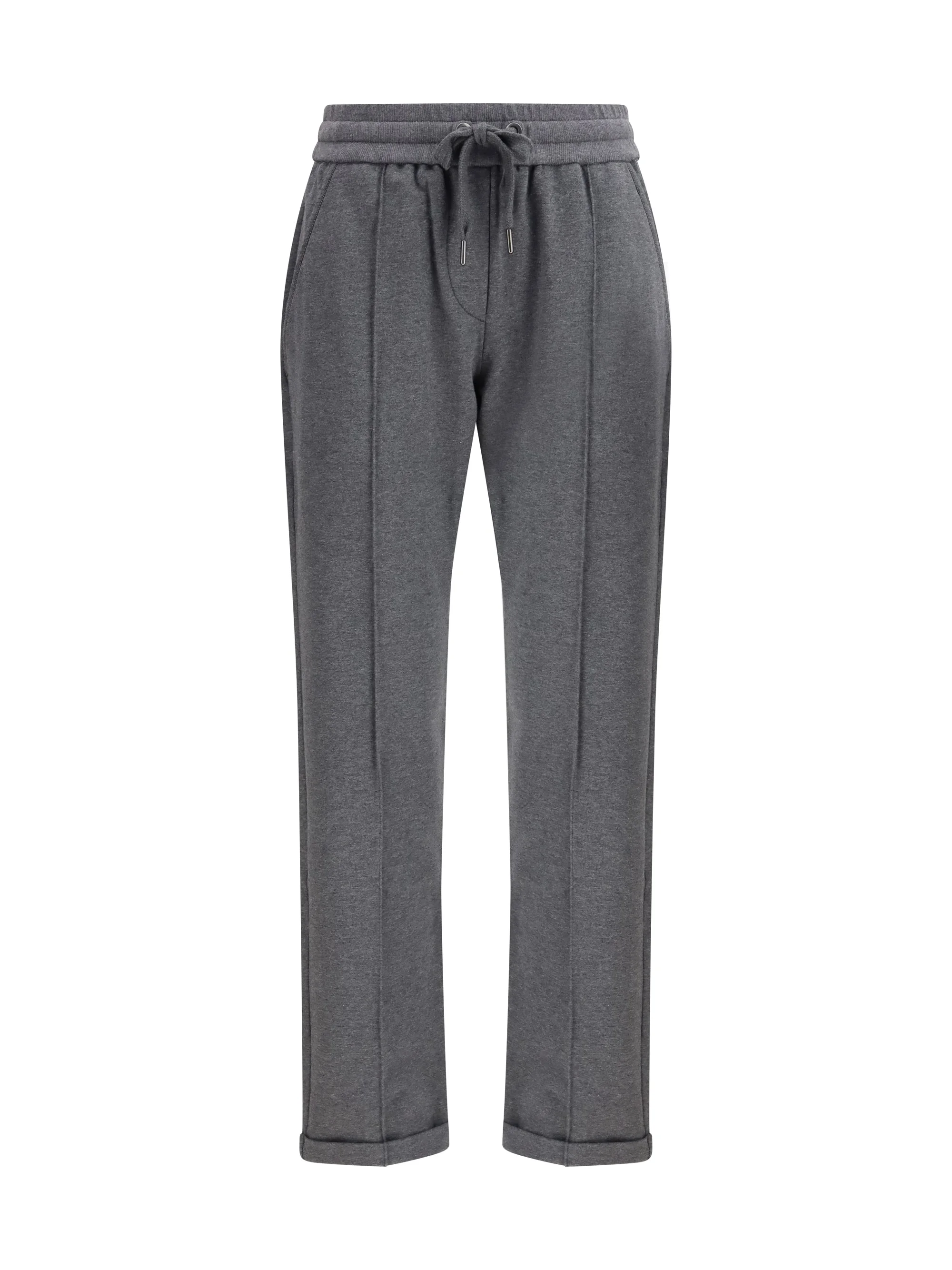 Brunello Cucinelli Women Track Stretch-Fleece Trousers With Monili Detailing - 1