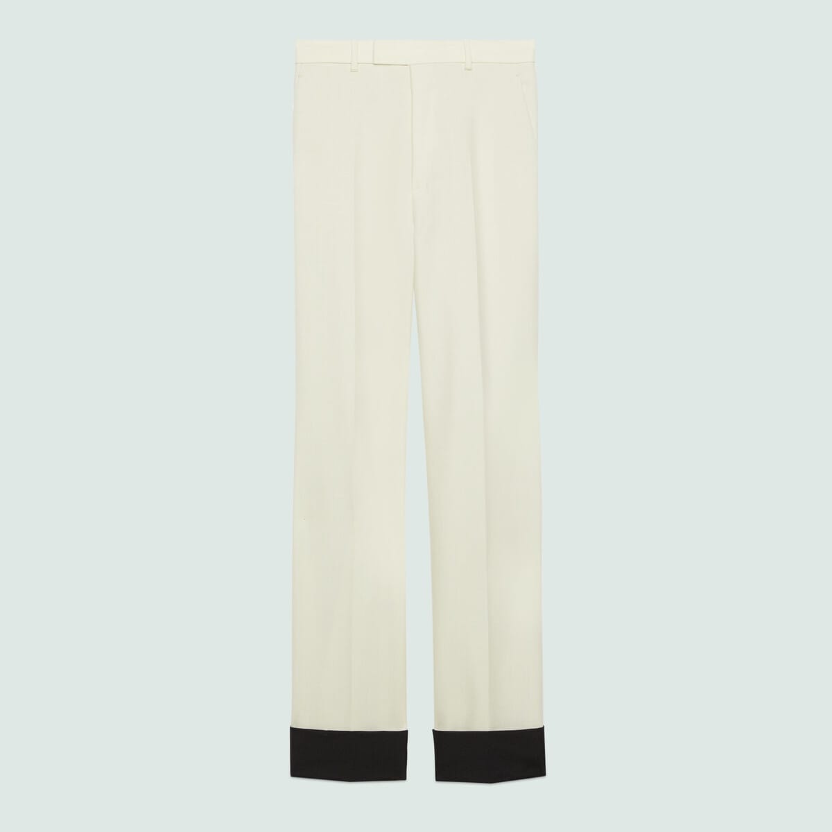 Wool mohair pant with turn-up hem - 1