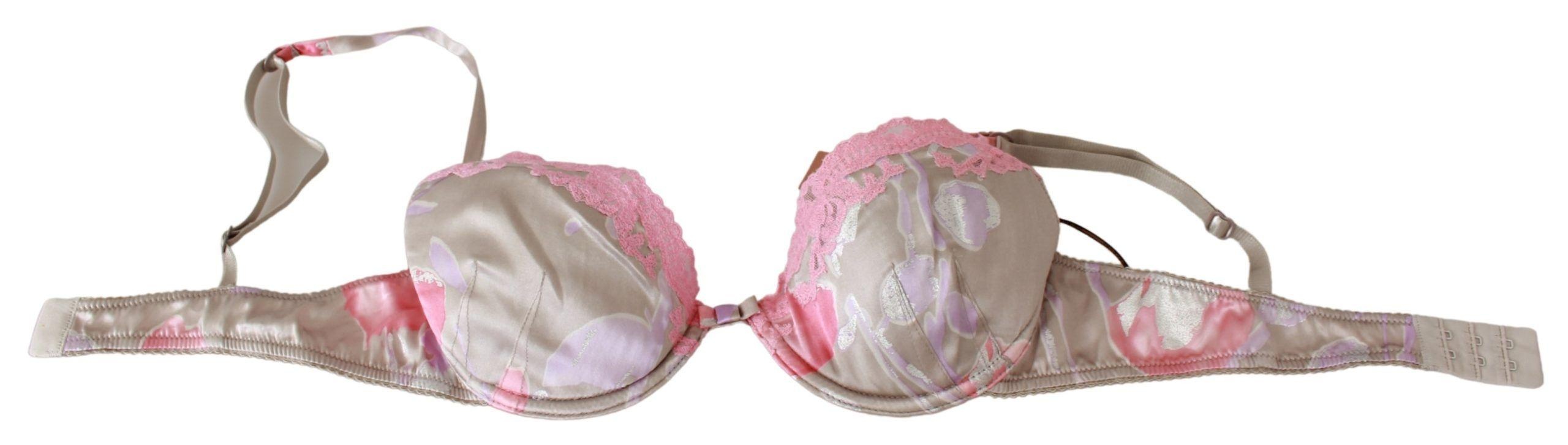 Ermanno Scervino - Ermanno Scervino Pink Lace Silk Stretch Push Up Underwear - 4