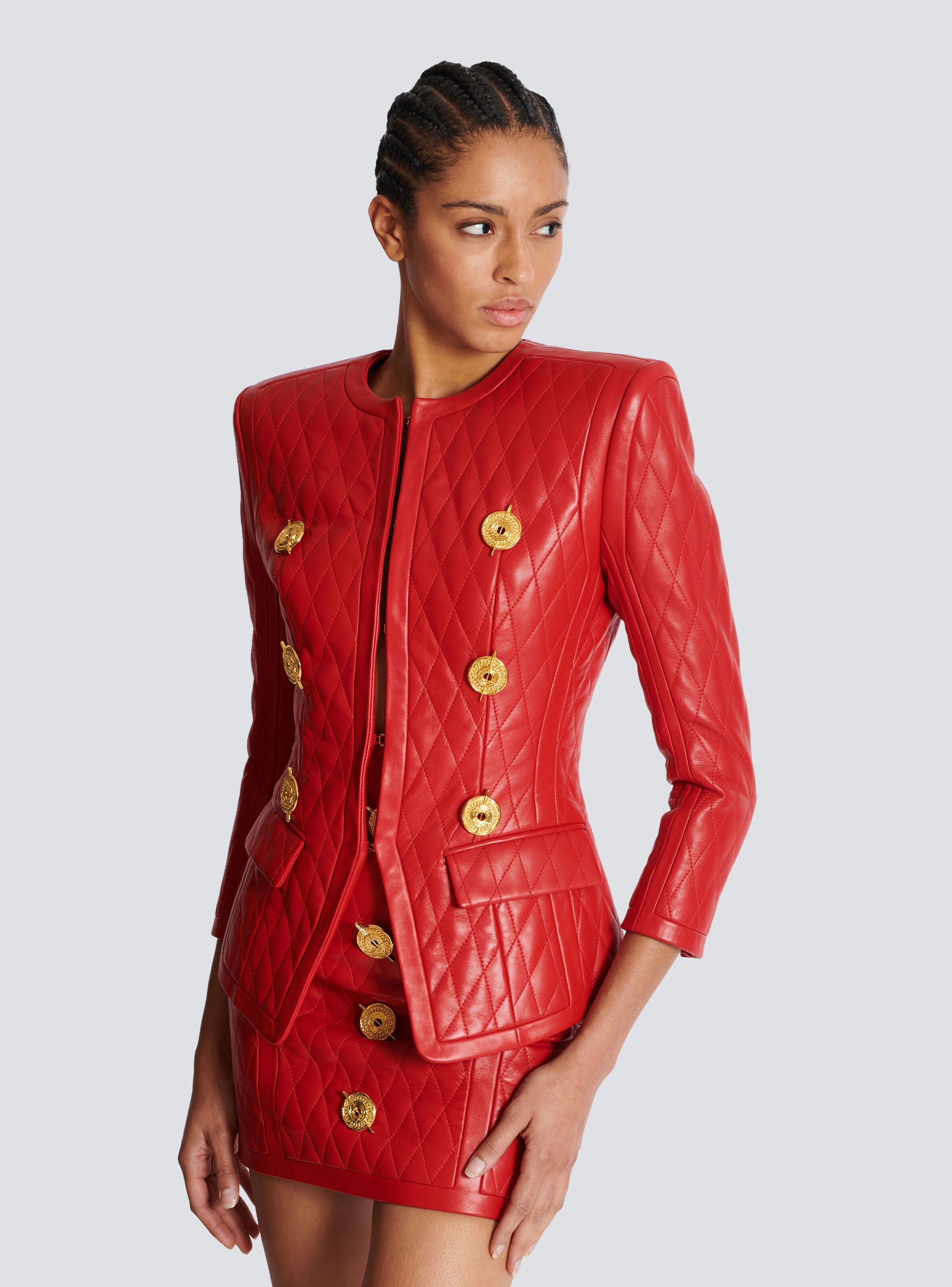 Quilted lambskin edge-to-edge jacket - 7