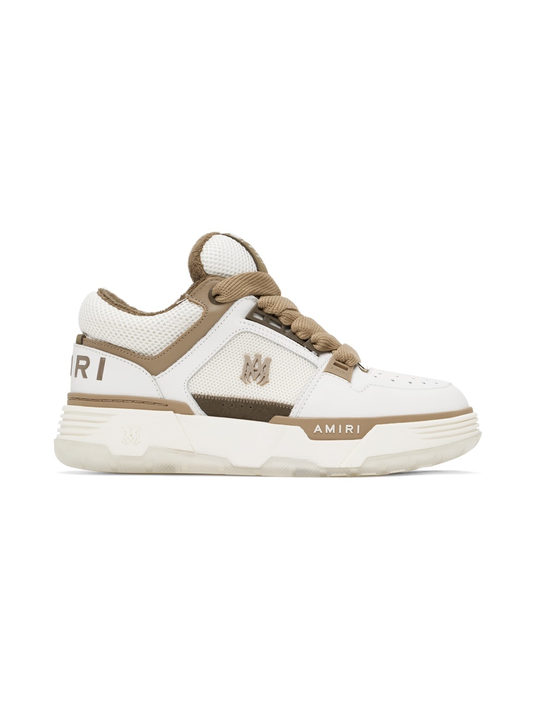 White & Brown MA-1 Sneakers - 1