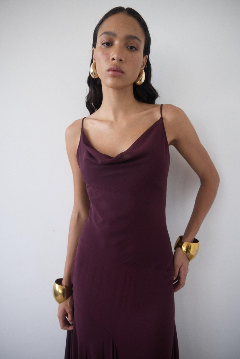 De La Vali ATTICA MAXI DRESS IN EARTH SILK CHIFFON outlook