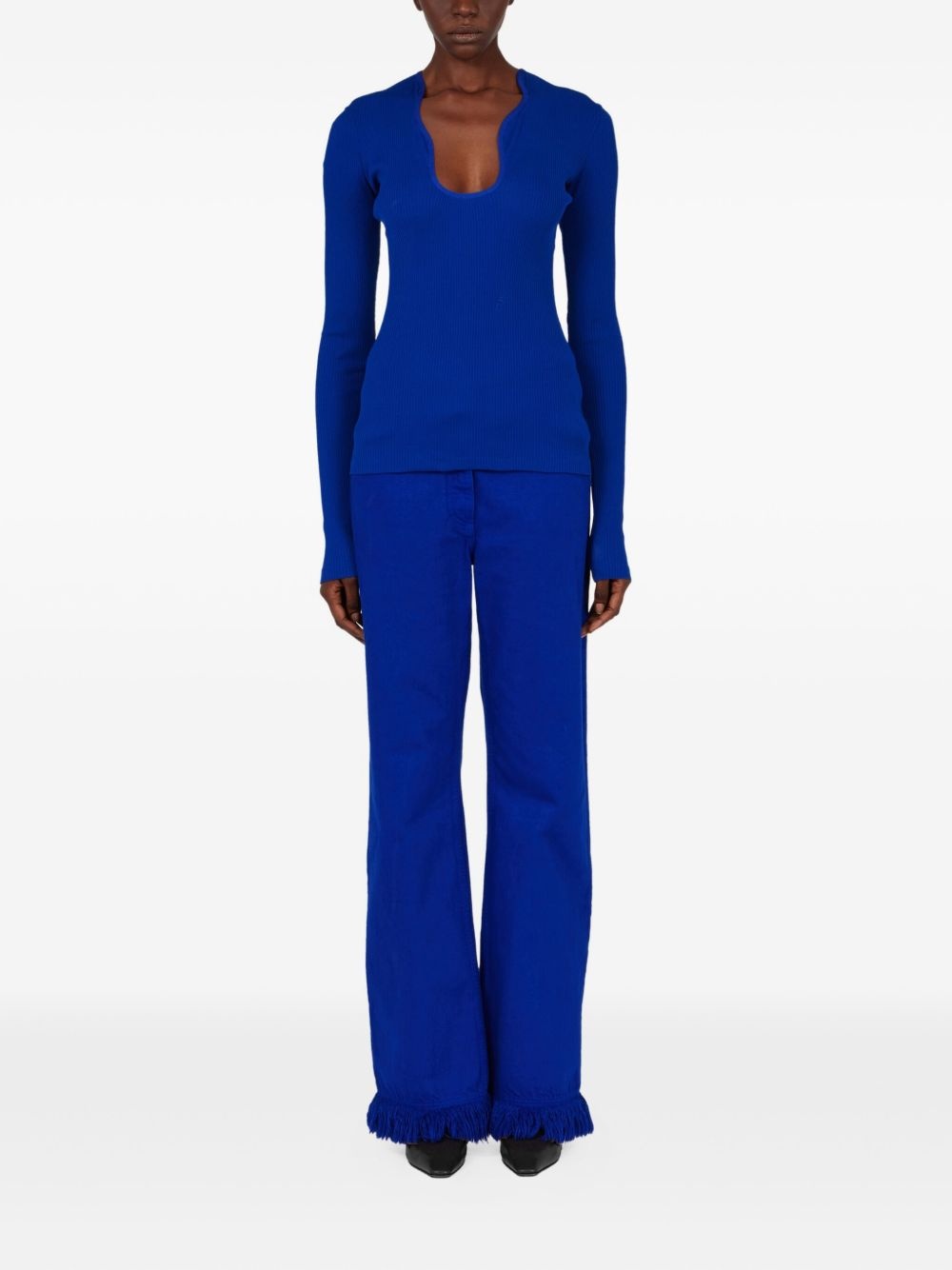 ribbed long-sleeve top - 2