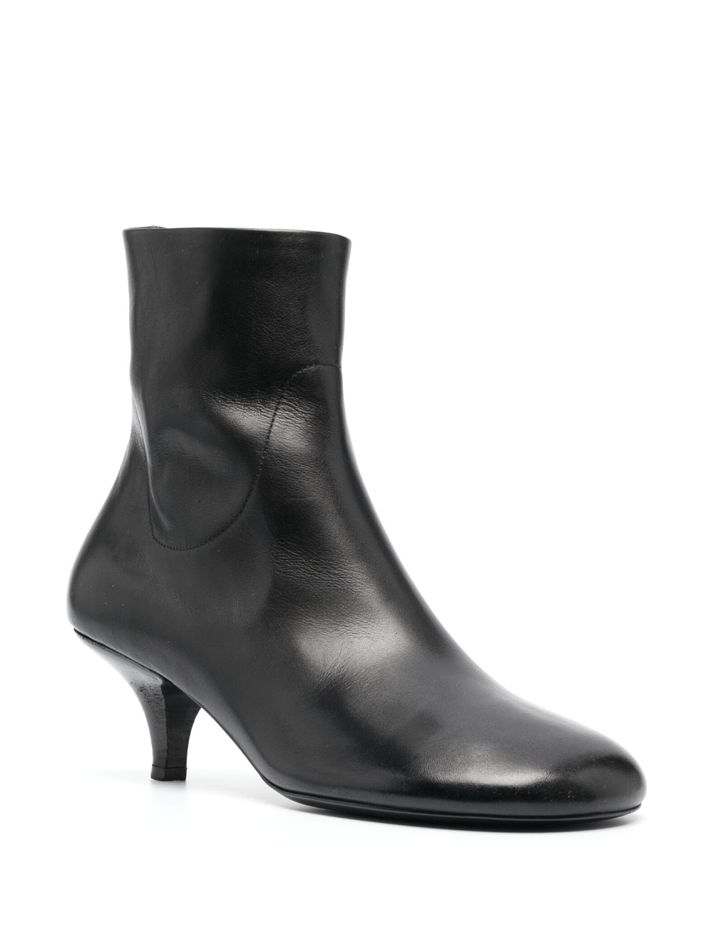smooth grain round-toe leather boots - 2