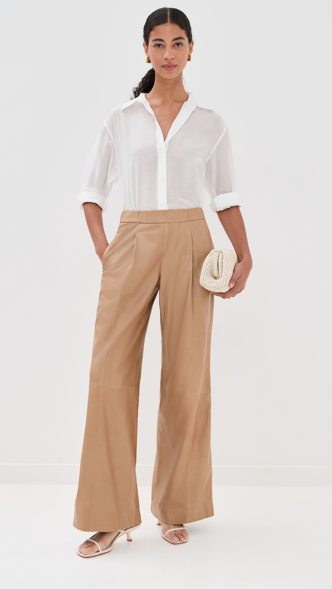Leather Eva Pants with Bias Trim - 5