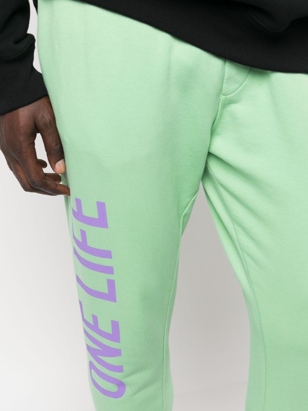 slogan-print cotton track pants - 6