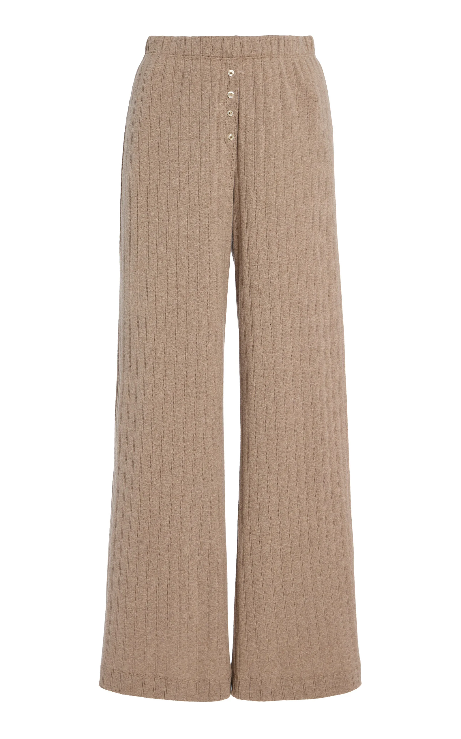 Pointelle Boxer Straight-Leg Pants tan - 1