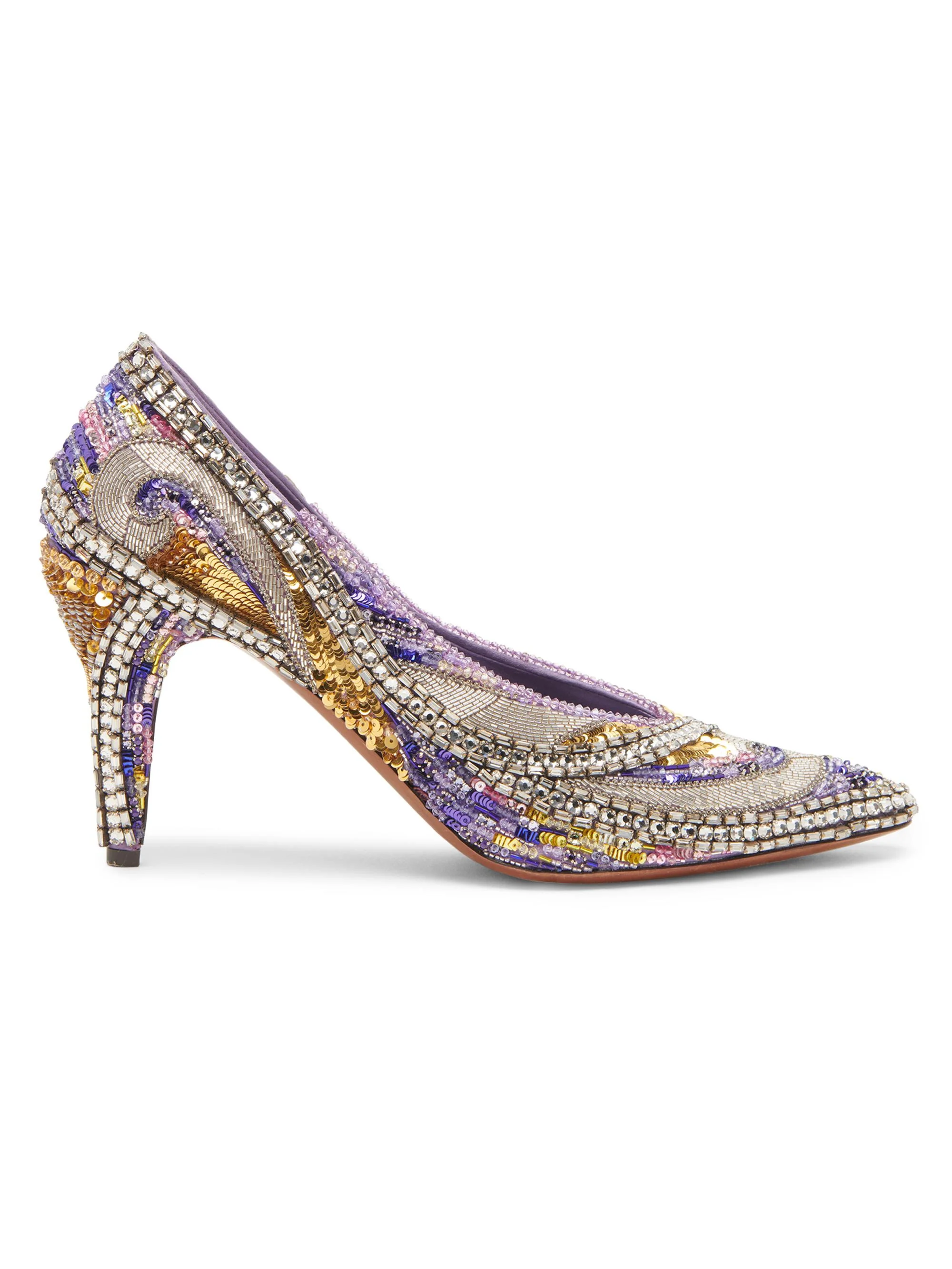 Women's 90MM Embellished Point-Toe Pumps - Purple - 1
