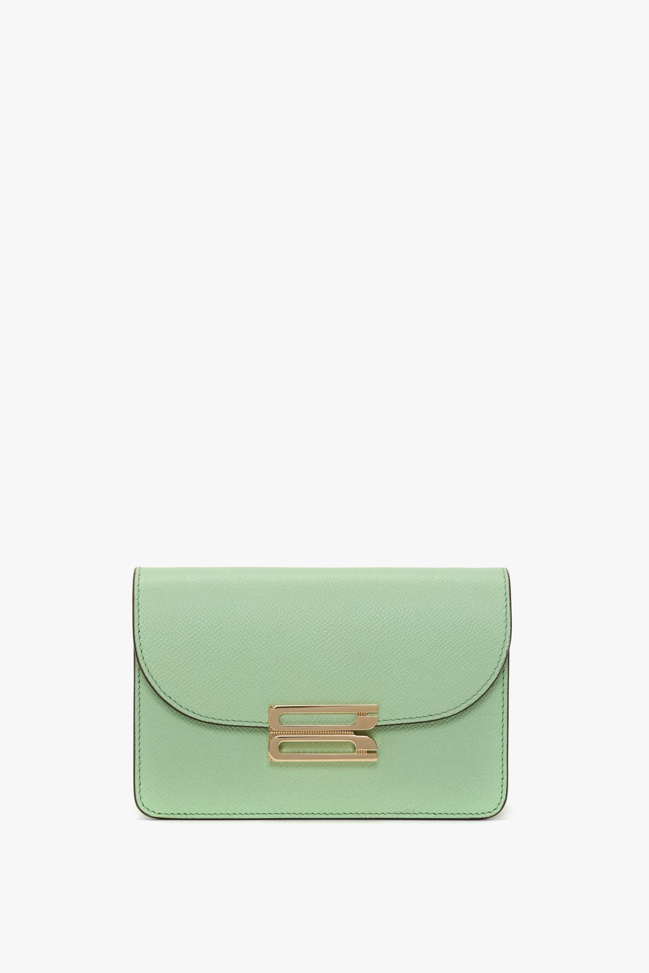 Nano Dorian Wristlet In Jade Grained Leather - 2
