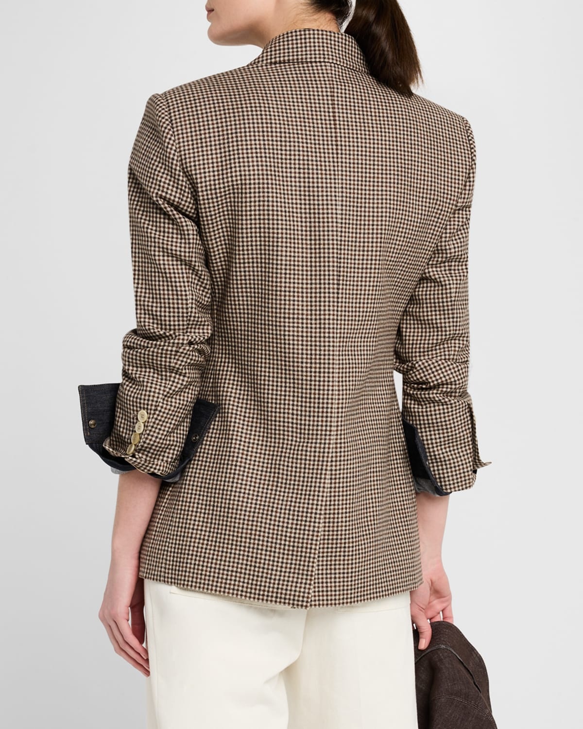 Double-Breasted Check Blazer - 3