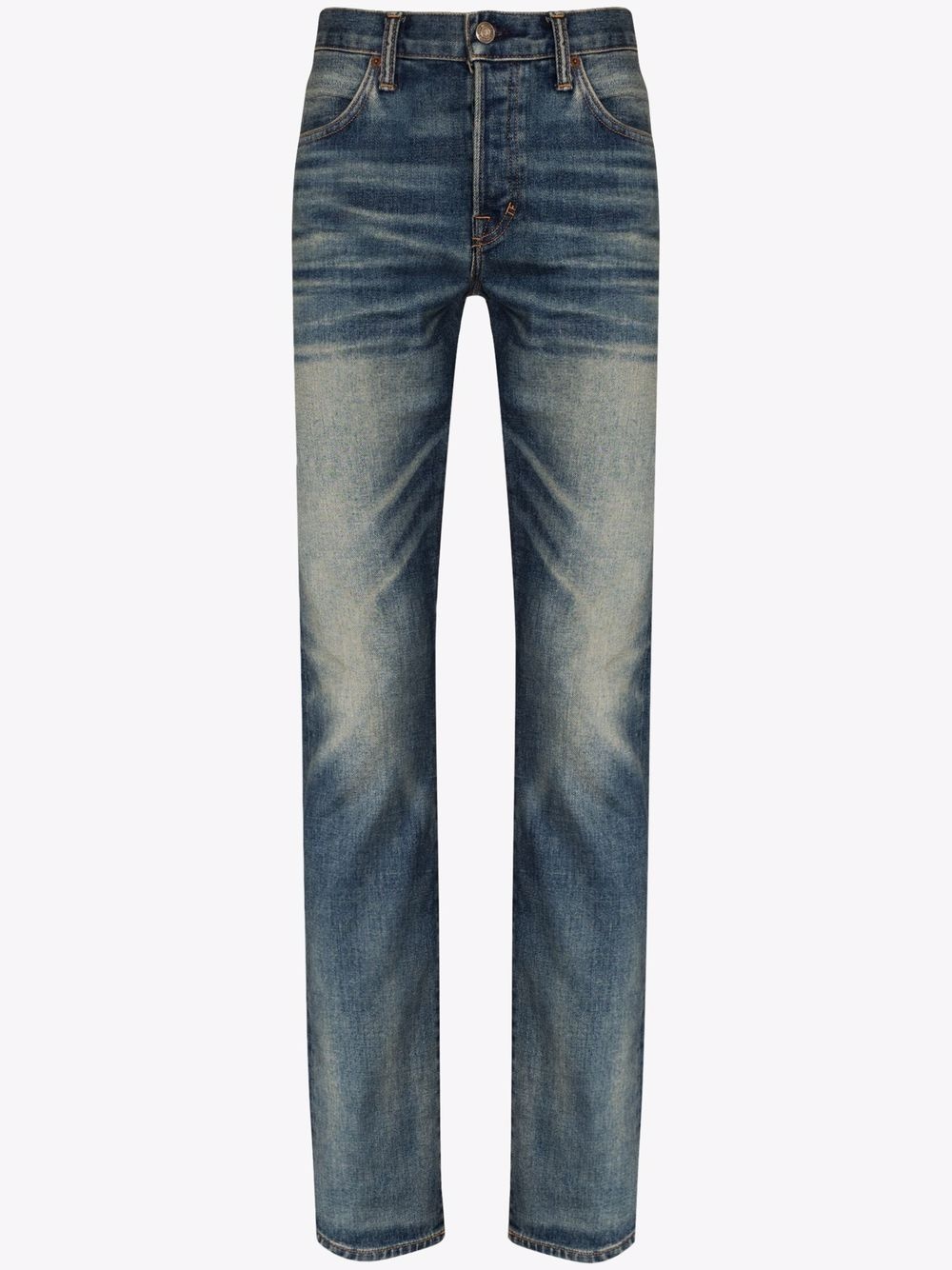 light-wash slim-cut jeans - 1