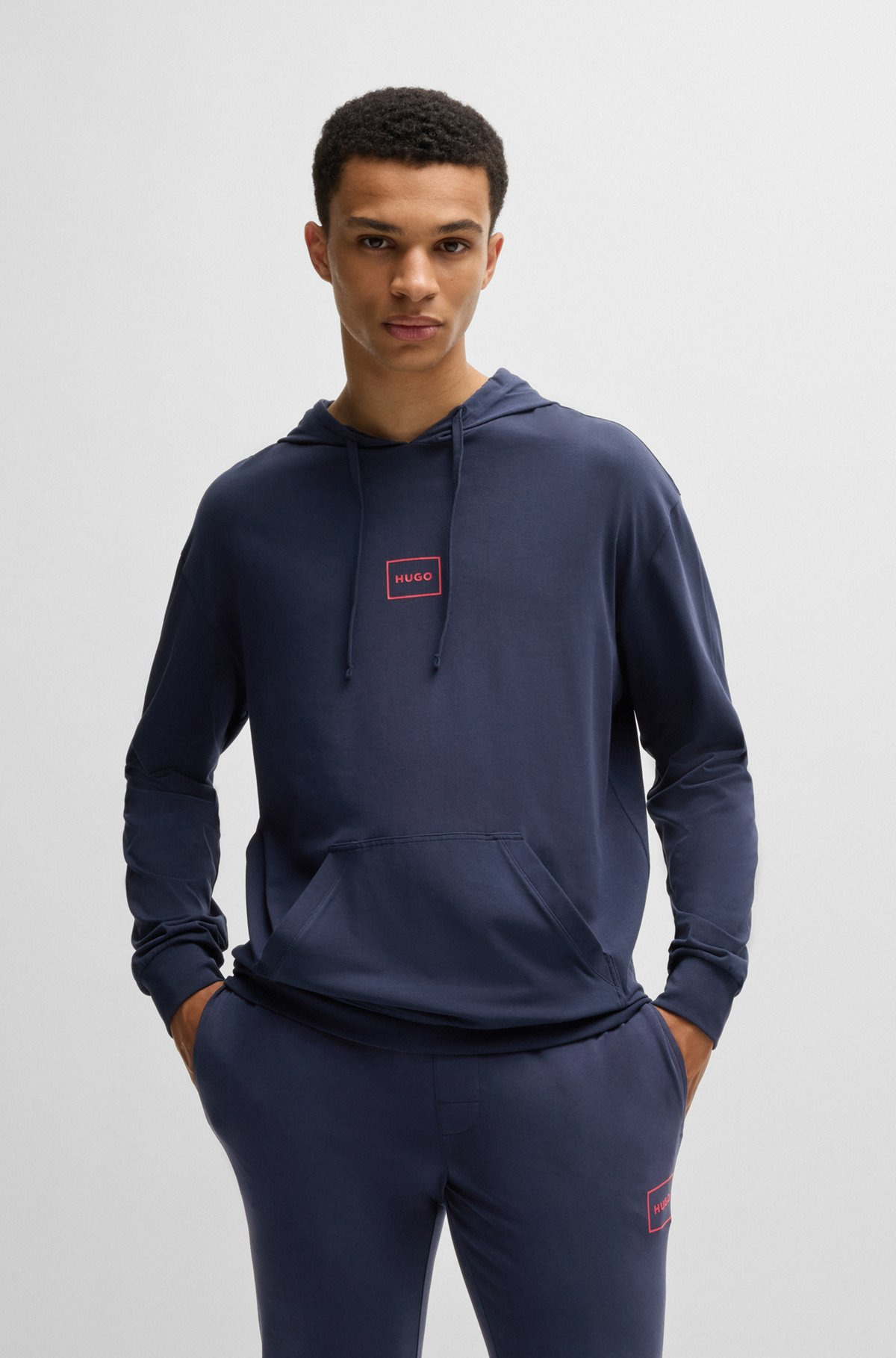 STRETCH-COTTON RELAXED-FIT HOODIE WITH LOGO PRINT - 2