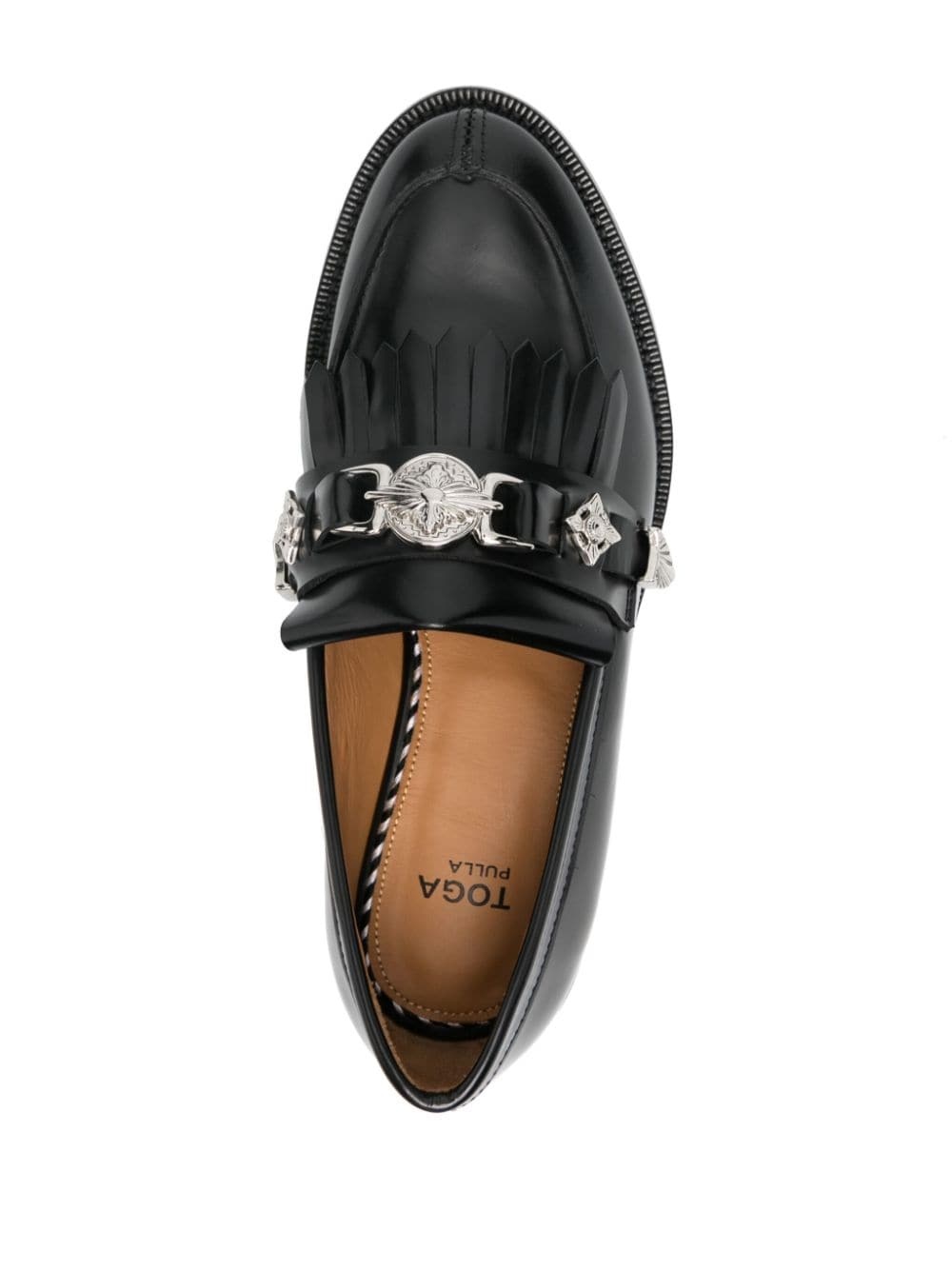 stud-embellished leather loafers - 4