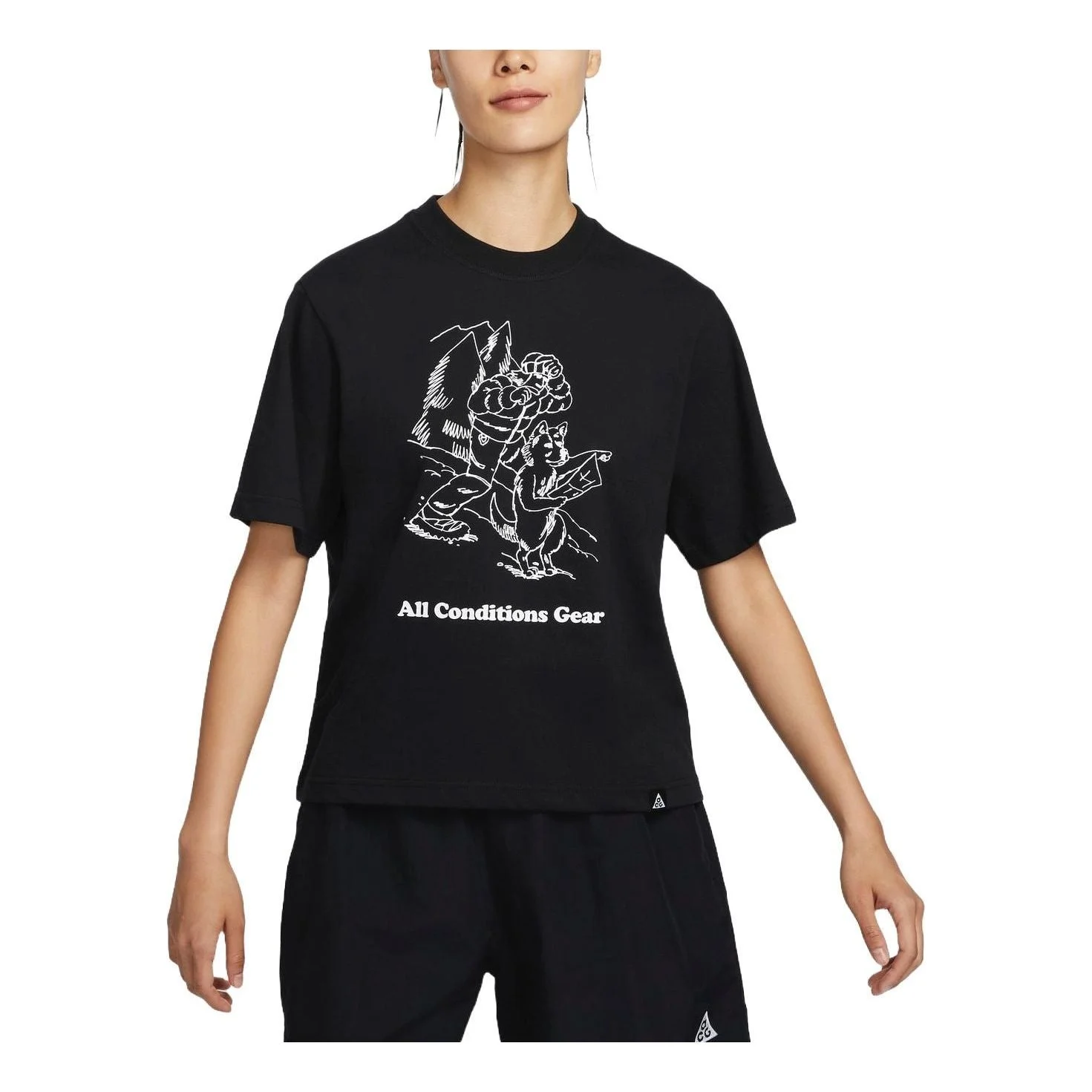 (WMNS) Nike ACG Loose Graphic T-shirt Asia Sizing 'Black' FV7326-010 - 1