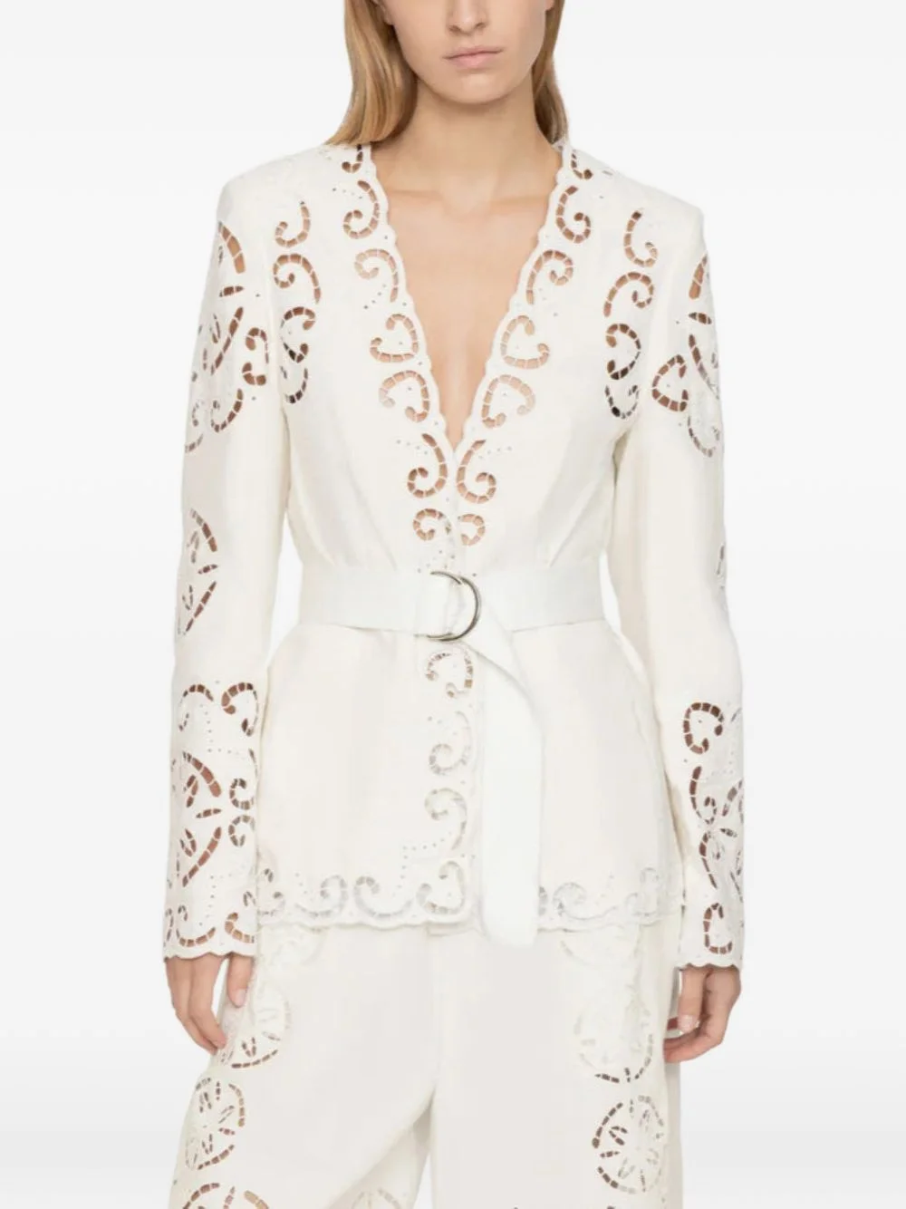 Dahlia broderie-anglaise belted blazer - 1