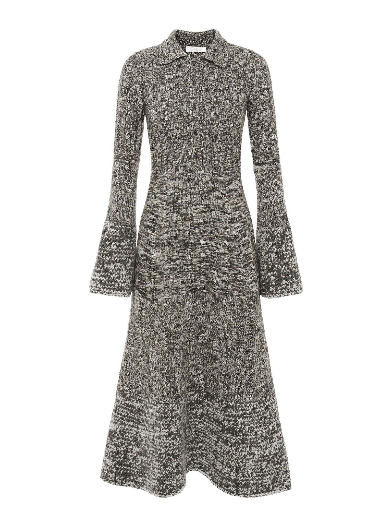 KNITTED SHIRT DRESS - 1