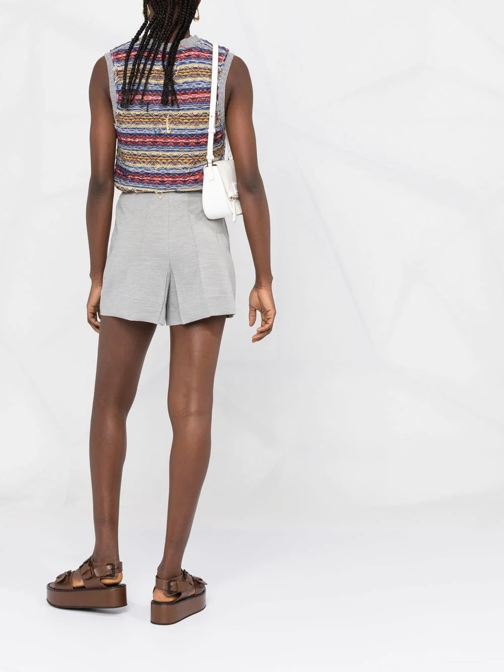 high-rise tailored shorts - 6