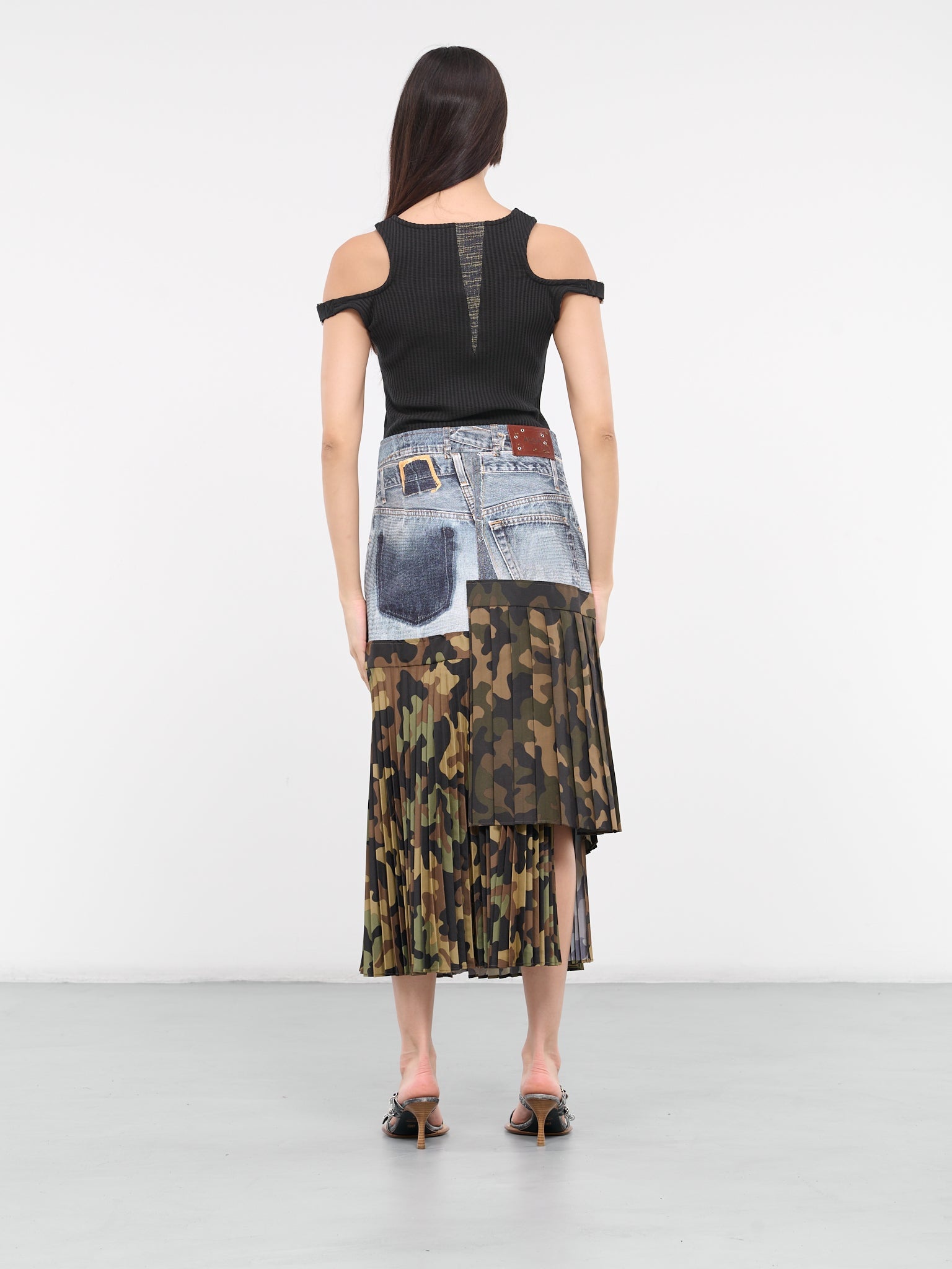 Andersson Bell Wanda Mixed-Material Midi Dress | hlorenzo
