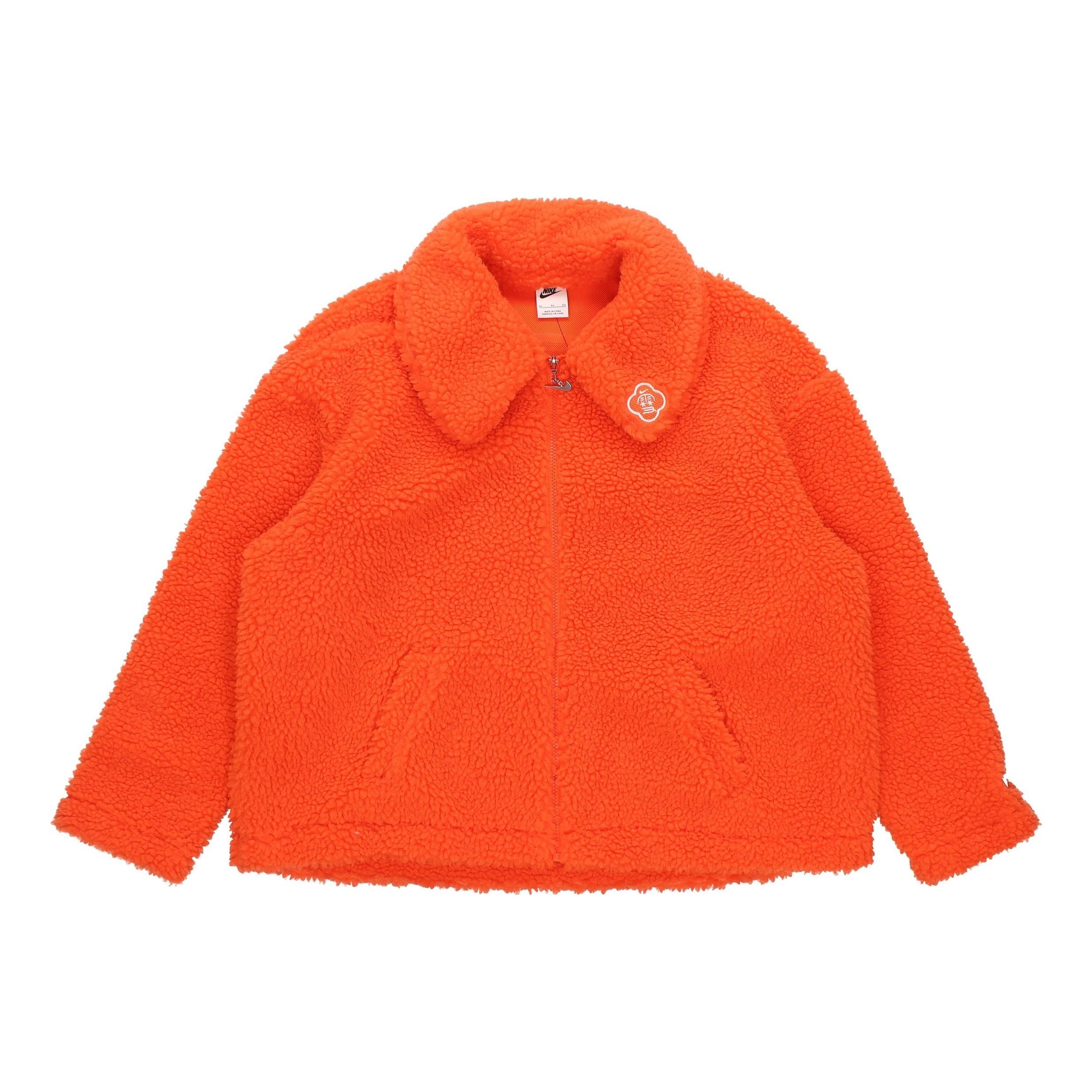 (WMNS) Nike CNY New Year's Edition Lamb's Wool Solid Color Lapel Jacket Orange DQ5366-817 - 1